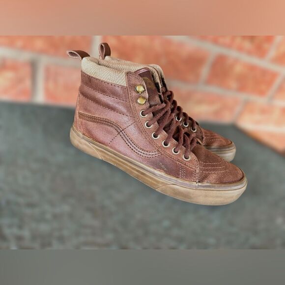 VANS MTE LEATHER BROWN HERRINGBONE MENS size 6.5 Womens 8.0 main image 4